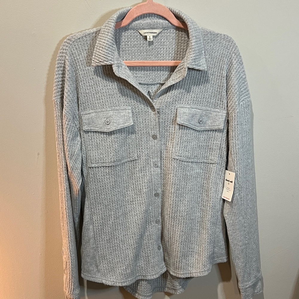 Lucky Brand Light Gray Cloud Soft Tag Tee